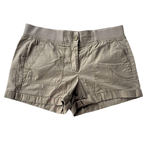 LOFT Pants - LOFT ANN TAYLOR WOMENS KHAKI COTTON TAN SHORTS SIZE 4